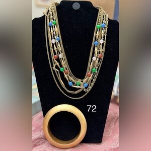 Chic Gold Multicolor Beaded Necklace